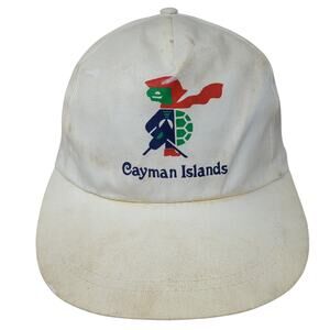 Cayman Islands Snapback 5 Panel Cap White One Size Adjustable Tropic Isle